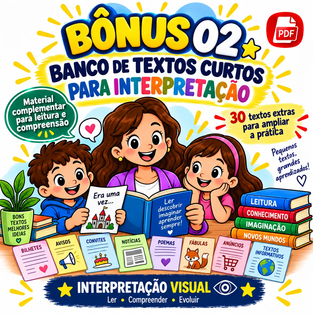 Banco de 30 textos curtos para interpretação